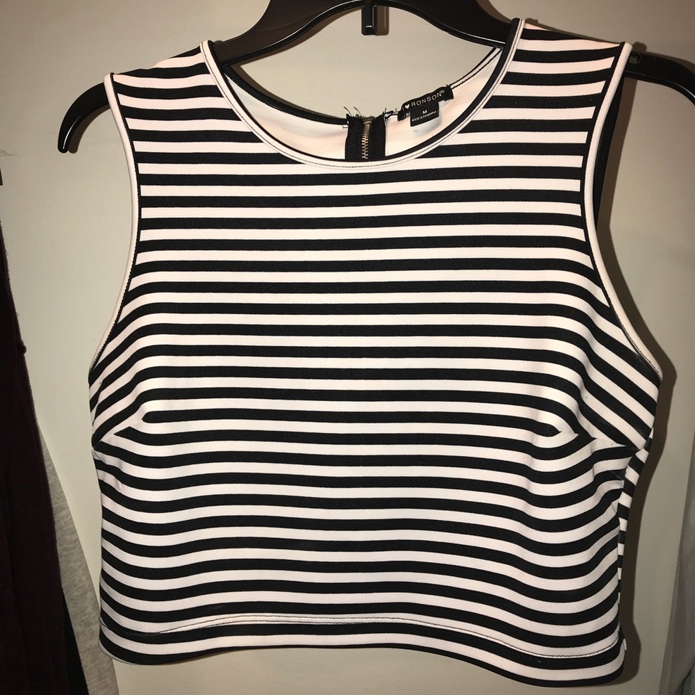 Black & White Striped Cropped Tank from Jcpenney